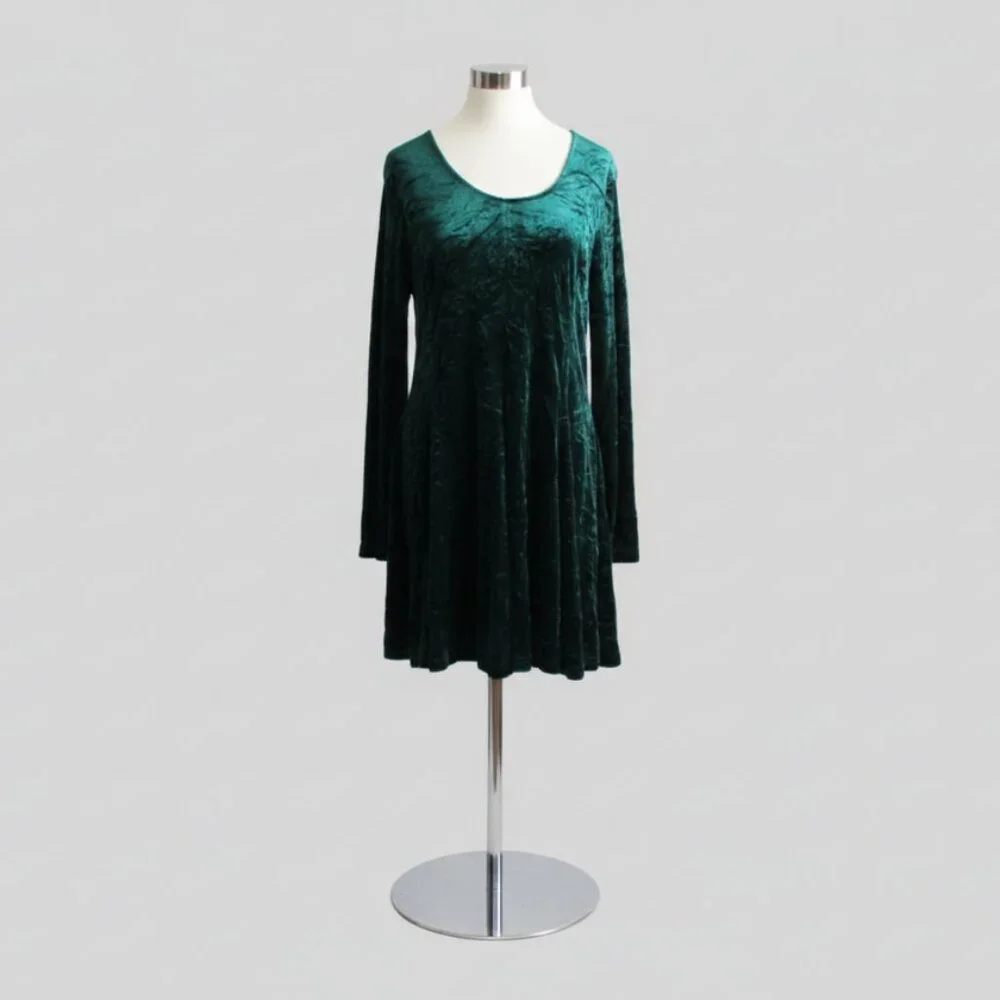 The Pyramid Collection Emerald Green Velvet Dress Whimsigoth Forest Fairy Large - Picture 3 of 9